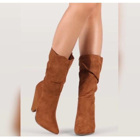 NEW Aldo brown slouchy pointed toe suede boots size 8 - Picture 1 of 10